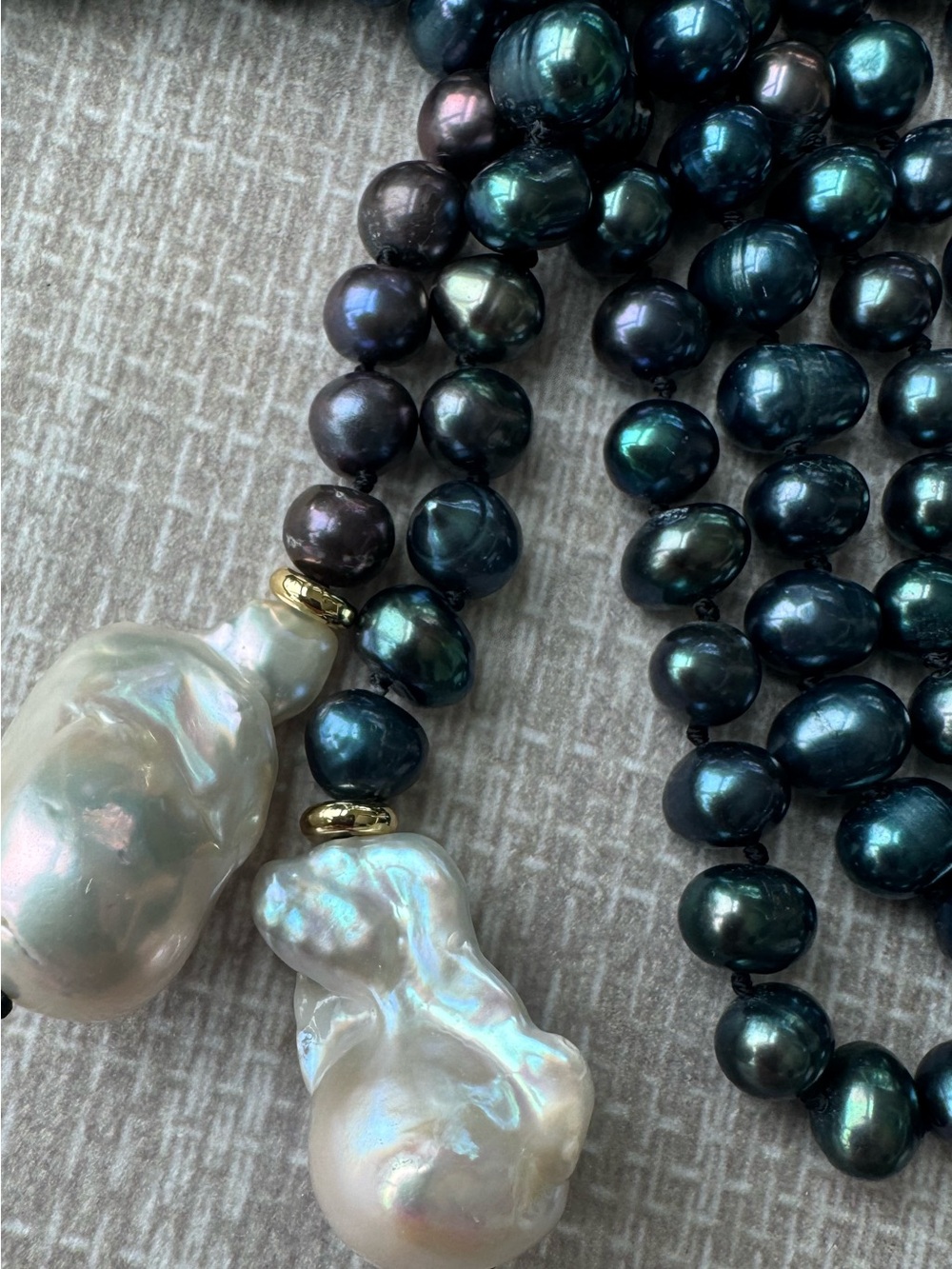 NWOT Polo Ralph Lauren Black and Baroque Pearl Strand Necklace - Picture 6 of 14